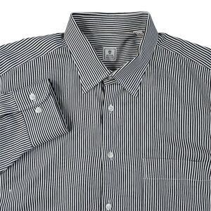 Peter Millar Black White Pin Stripes Shirt L Button Down Long Sleeves Casual